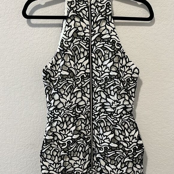 ELLIATT Ivory Coast Lace Sheath Midi Dress White & Black Floral, Size S - Picture 10 of 14